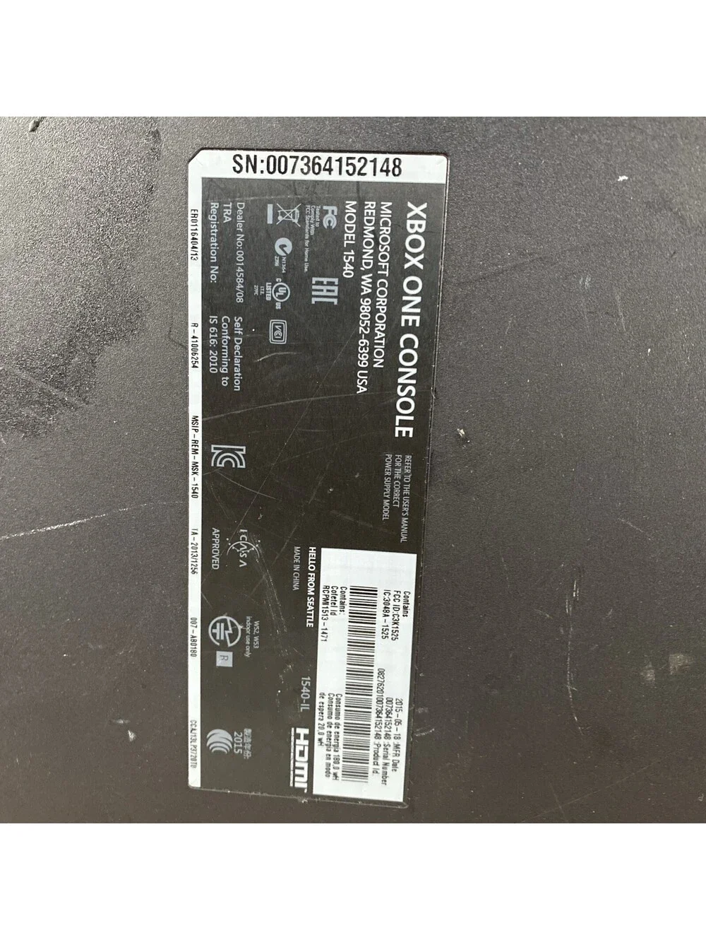 (parts/repairs)original xbox one console Untested